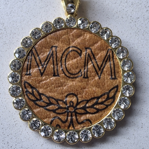 Upcycled MCM Pendant Necklace - Picture 2 of 5